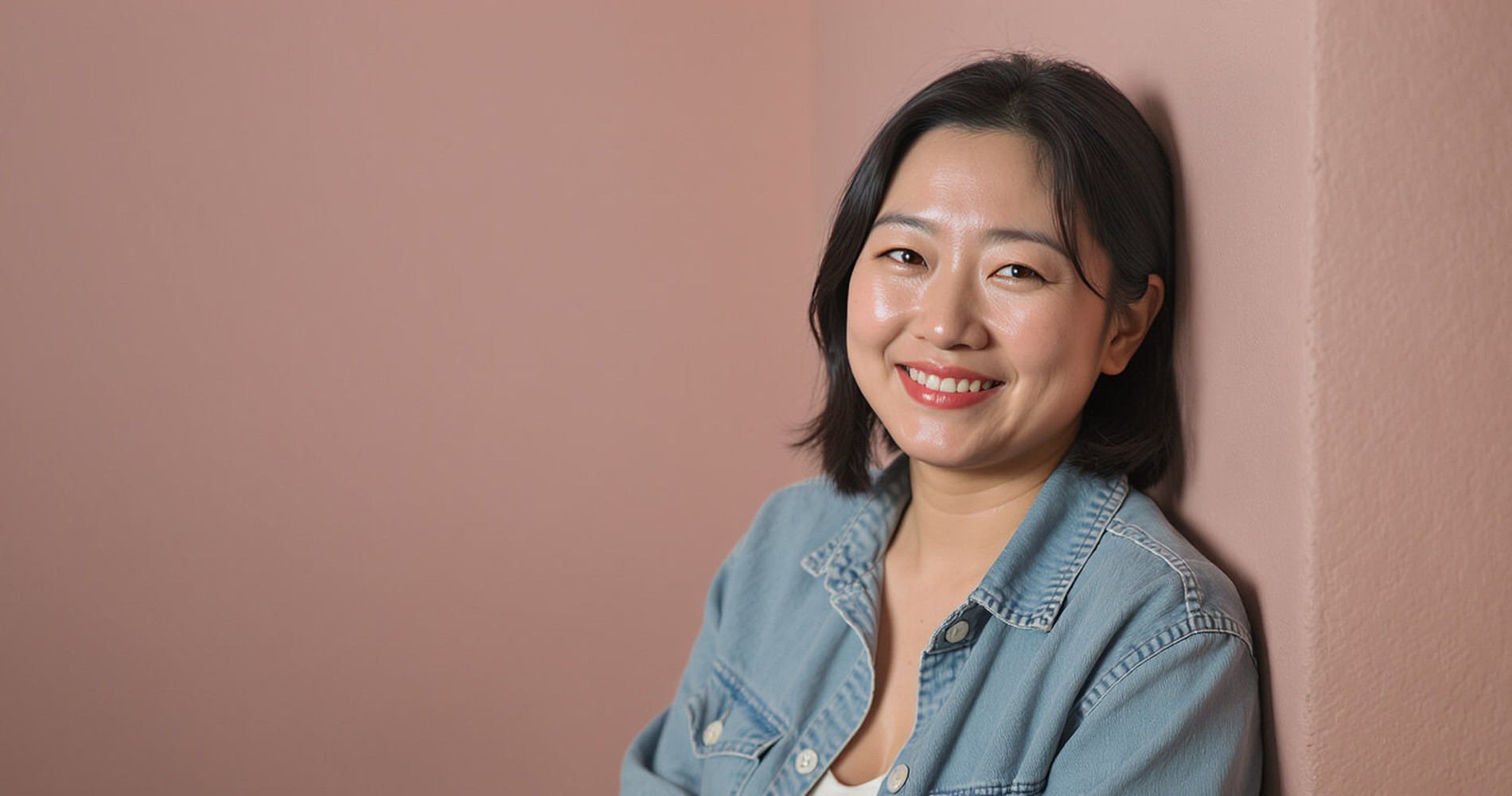 Selbstbewusste japanische Frau lächelt im Tageslicht